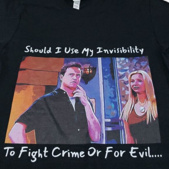 Friends Shirt Size XS Graphic Tee Graphic Print T-Shirt Chandler Bing Phoebe New - Picture 3 of 5